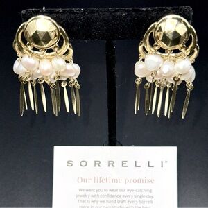 Sorrelli Gold and Pearl Earrings